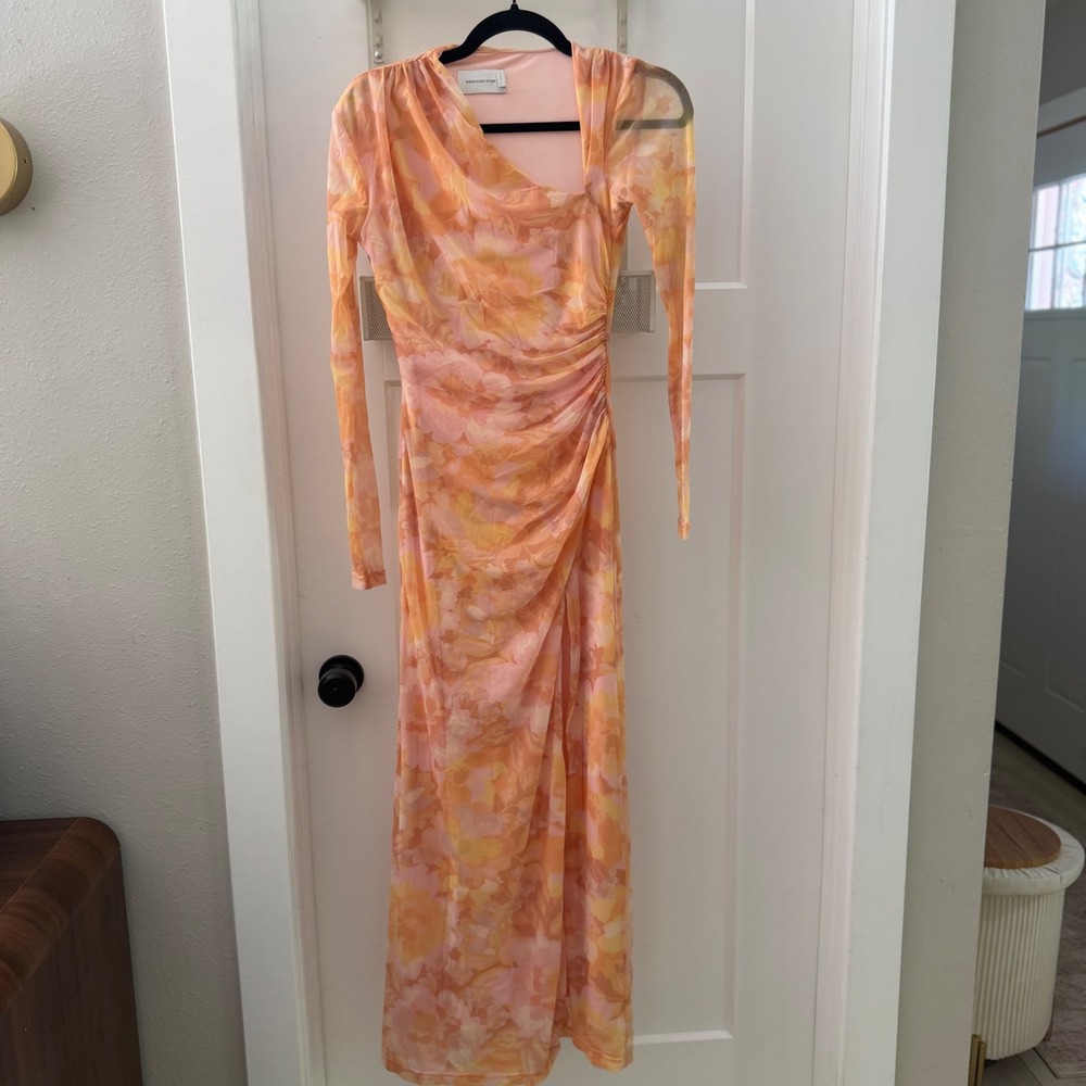 Significant Other Constance Maxi Dress Golden Dahlia Floral Mesh 4 Wedding Guest